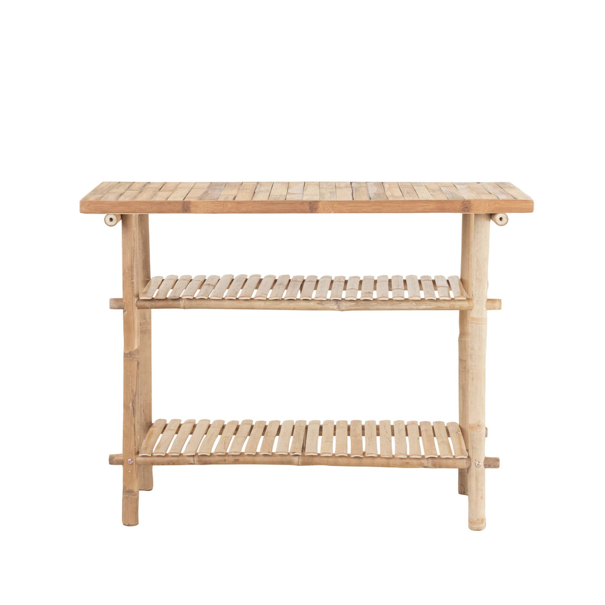 Hello Honey® Natural Tall Bamboo Accent Table with 2 Shelves
